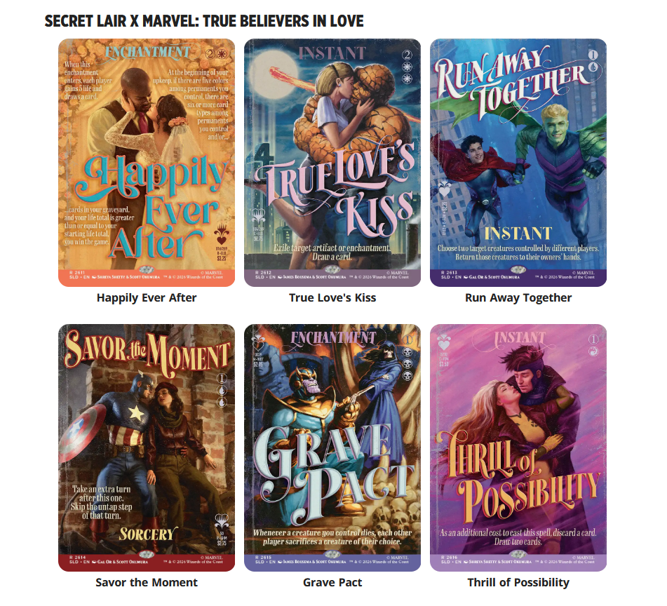 Secret Lair x Marvel: True Believers in Love Foil